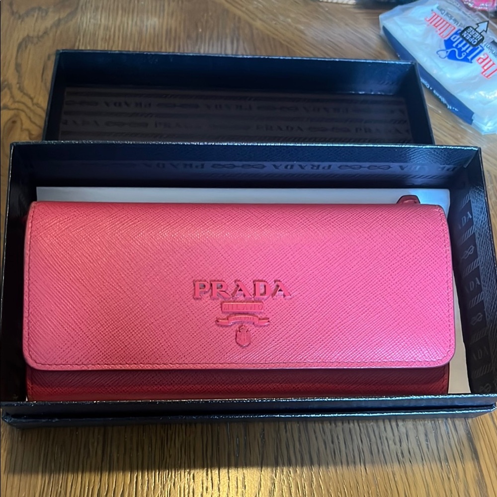 Prada Pink Key Card Holder Sleek Design
